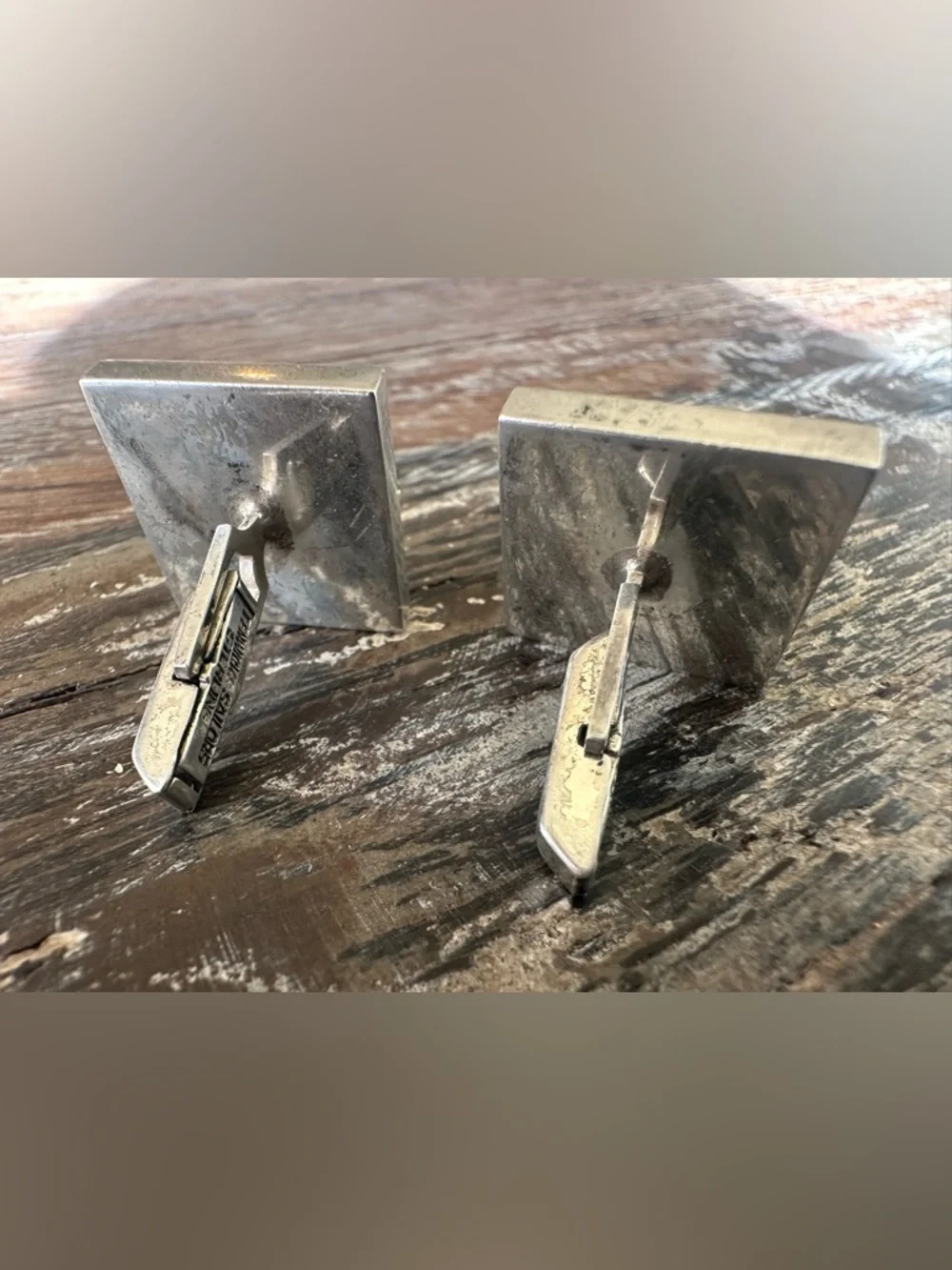 Fenwick & Sailors Horse Cufflinks Sterling Silver Ebony Wood MCM Equestrian Vtg